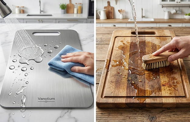 Vanotium cutting board vs wooden board